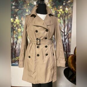 Jones New York Beige Double-Breasted Trench Coat size Large